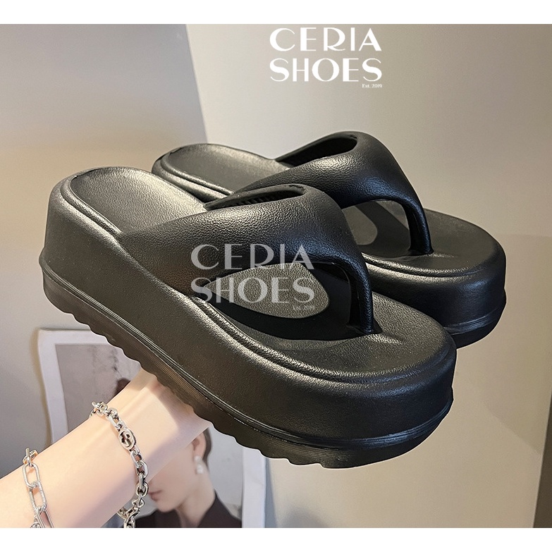 EVA Sandal Jepit Wanita Wedges Hak Tinggi 7 Cm Bahan Karet Import Ringan Super Soft Elastic BALANCE 7628