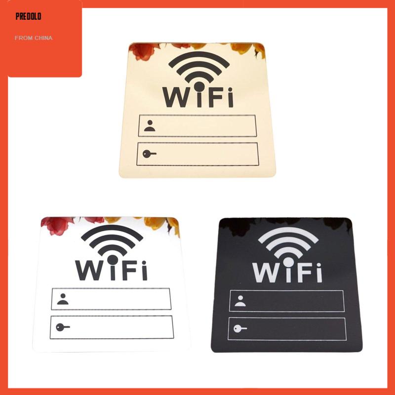 [Predolo] Wifi Sign Sticker Mirror Password Akun Akrilik Untuk cafe Restoran