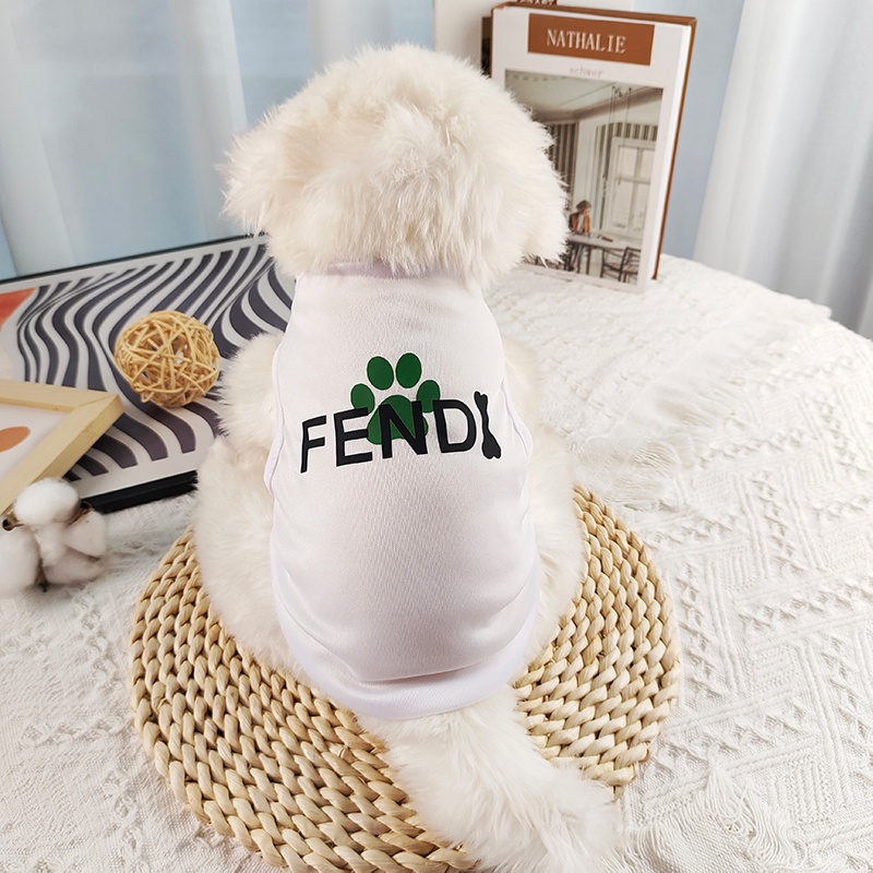 Tank Top Motif logo fashion Pakaian Anjing/Kucing Peliharaan/poodle/Teddy