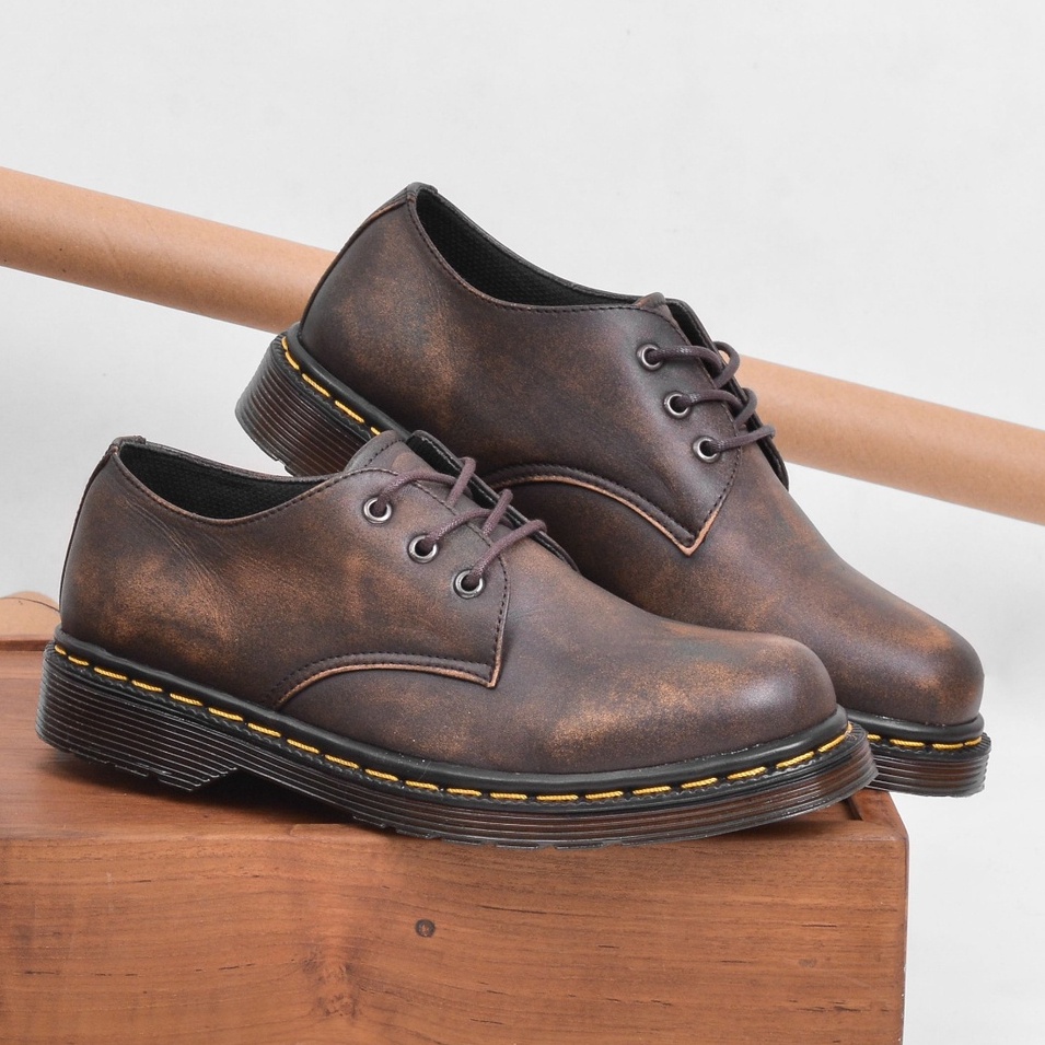 KALMAR CAMEL (KULIT ASLI) Sepatu Boots Pria Vintage Derby Shoes Formal Pantopel Original Greata