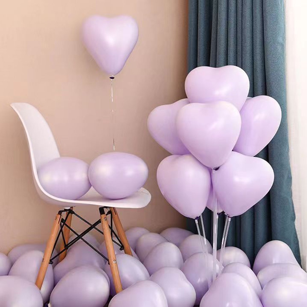 50pcs Balon Hias Hati Warna Macaron Untuk Pesta Ulang Tahun/Pernikahan/Hajatan/Kamar Tidur/Foto 10inch Balon Latex Tebal Kombinasi