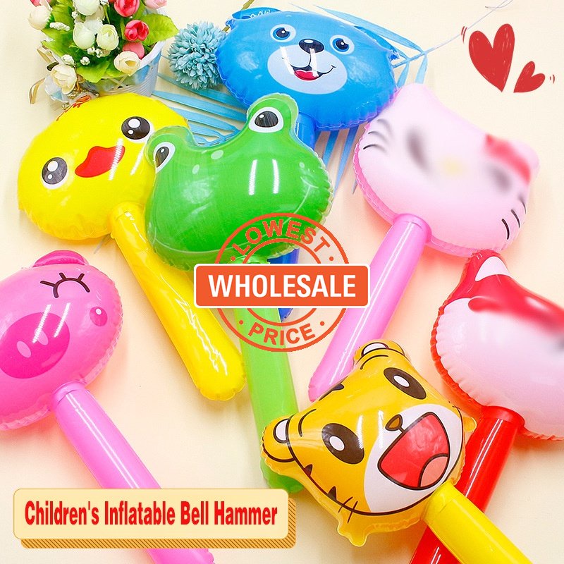 [Harga Grosir] Animal Head Handheld Stick Mainan Tiup Anak Palu Lonceng Tiup/Balon Tiup/Tongkat Tangan Anak/Mainan Aktivitas Tk