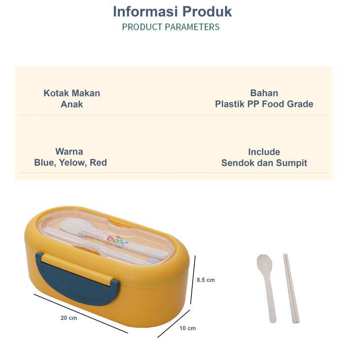 Kotak Bekal Makan Lunch Box Kotak Makan Food Grade Free Sendok Makan