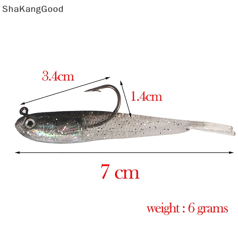 Skid Soft Lure Shad Tail 75mm Dengan Pengait Ikan Buatan Silikon Lembut Ikan Garpu Ekor Umpan Lele Untuk Memancing Tackle SKK