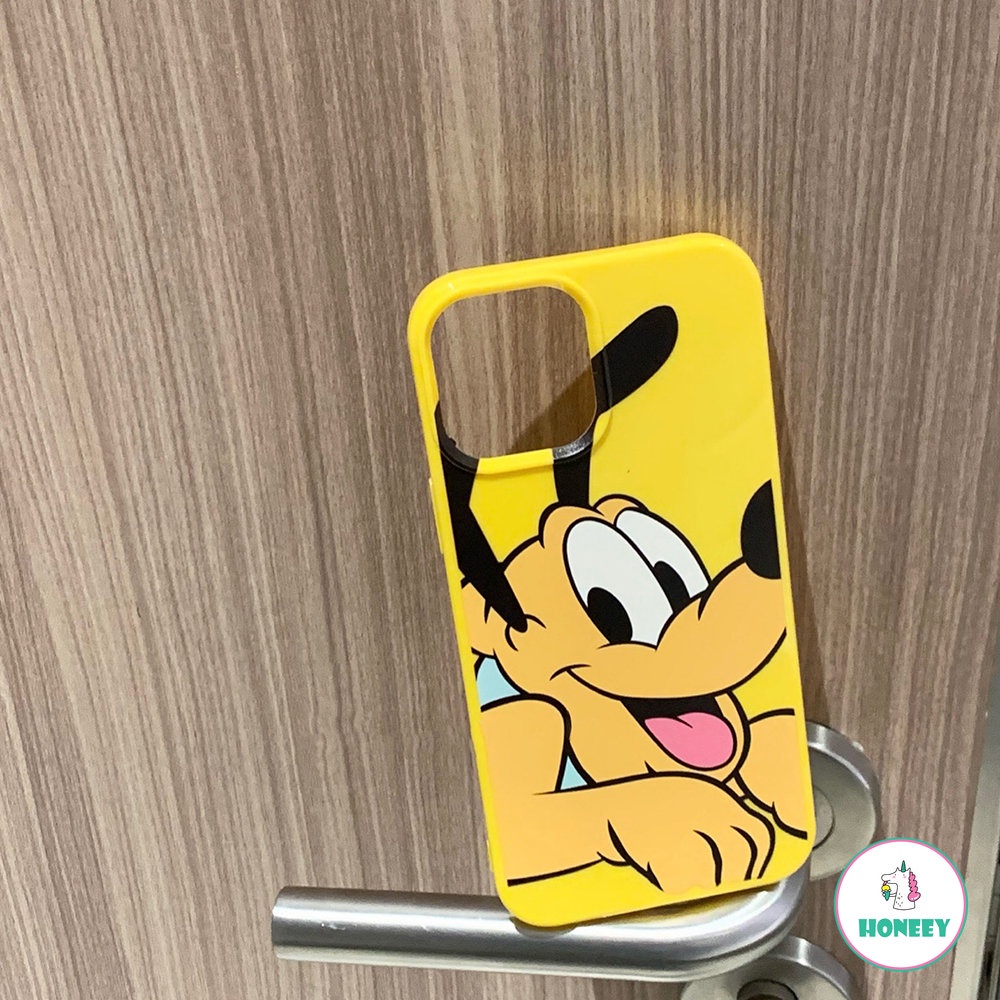 Cute Yellow Dog Cover IPhone Case14 13 12 11 Pro Max XS XR 7 8plus Motif Kartun Cantik Lembut Pelindung Handphone Hp Kamera Shockproof