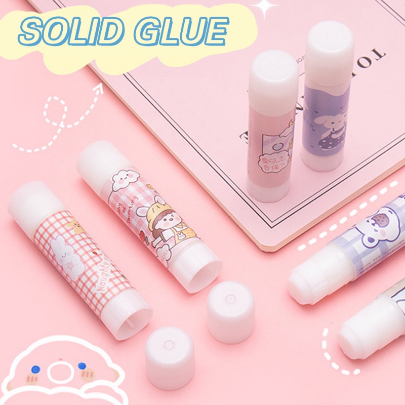 Portable Lucu Kartun High Viscosity Solid Glue Stick/Lem Padat Mini Sealing Tidak Beracun Untuk File Kertas/Alat Tulis PVA Secret Adhesive