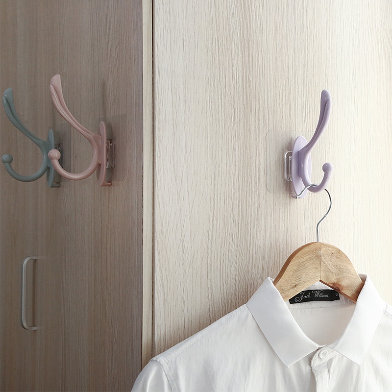 Kreatif Punch Free Hook Multi-Fungsional Harian Yang Dipasang Di Dinding Sederhana Kamar Mandi Ruang Tamu Dapur Baju Topi Penyimpanan Kait