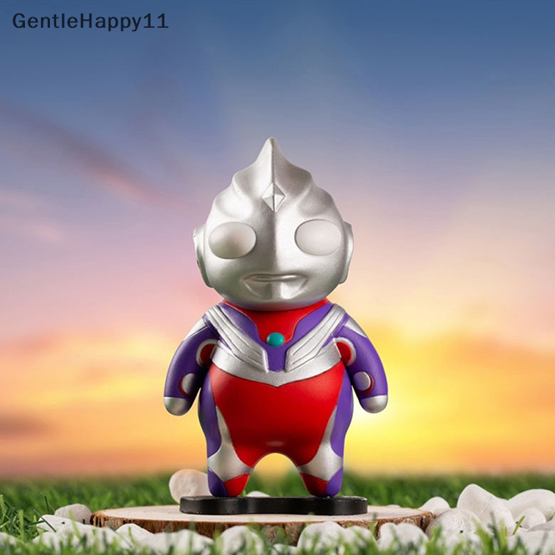 Gentlehappy 9cm Q version Ultraman Tiga Obesitas Tokoh Anime PVC Angka Lucu Model Koleksi Boneka Mainan Hadiah Anak Mobil Dekorasi id