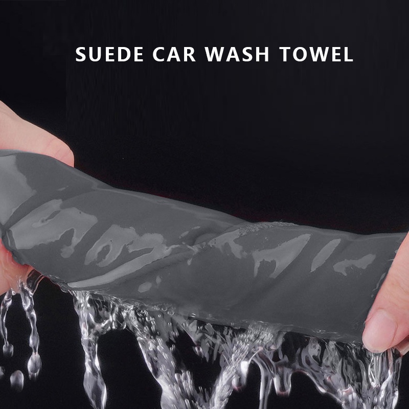 Handuk Pengering Mobil Super Serap Suede Alami Kulit Lembut Microfiber Dua Sisi Auto Home Quick Clean Dry Cleaning Towel