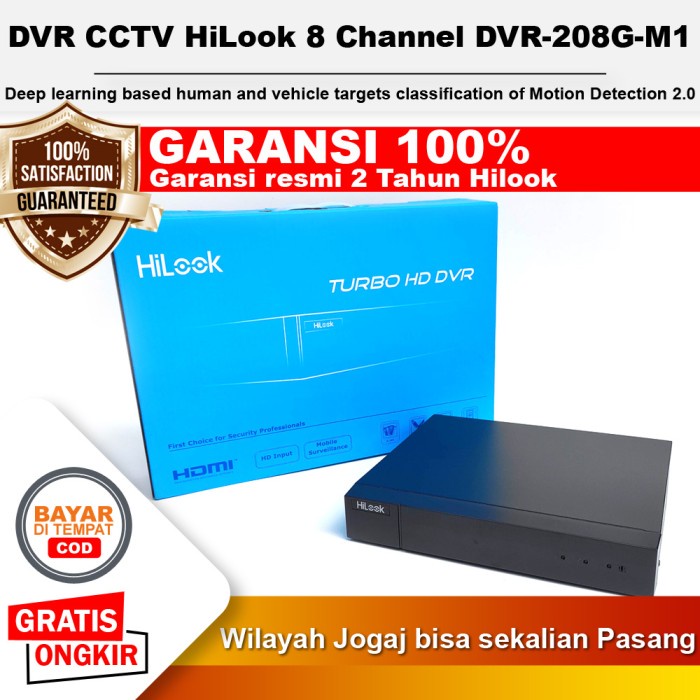 DVR HILOOK DVR-208G-M1 8CH 2MP Support AUDIO