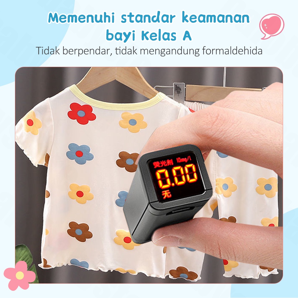 Halo Baby 1-5 Tahun Piyama Setelan Anak Lengan Pendek/Baju Tidur Anak Perempuan/Piyama Sutra Es Anak