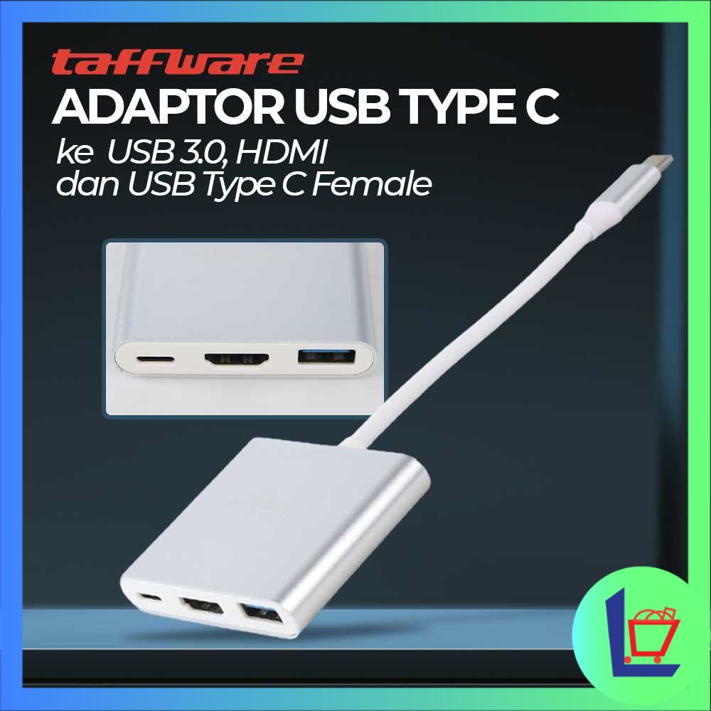 Adaptor Taffware USB Type C 3.1 to USB 3.0 HDMI USB Type C
