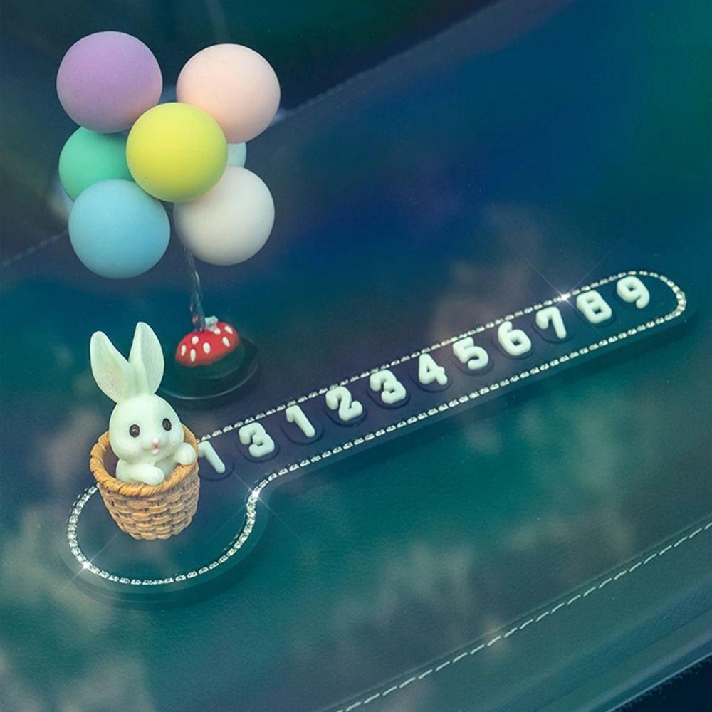 Kartu Parkir Mobil Agustina Kartun Lucu Car Park Stop Nomor Telepon Bunny Car Decoration Temporary Parkir Card