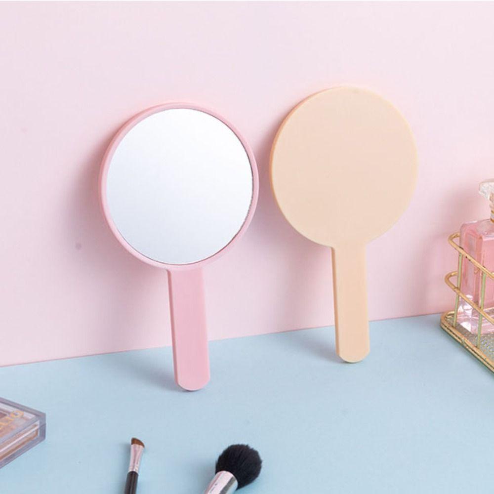 R-FLOWER Cermin Rias Make Up Cute With Handle Alat Make Up Salon SPA Gagang Hand Mirror