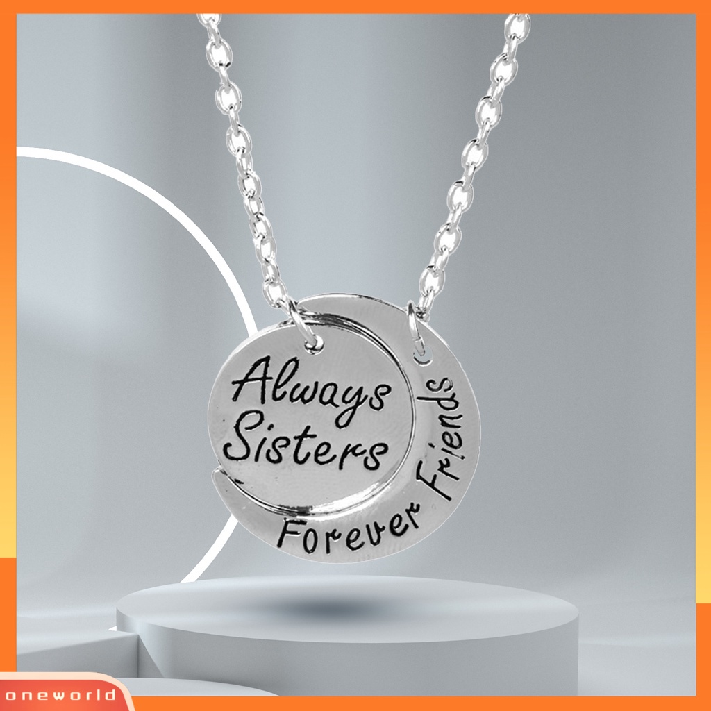 [ONE] Wanita Kalung Huruf Bulan Perhiasan Tahan Lama Kilau Cerah Liontin Kalung Untuk Pakaian Sehari-Hari