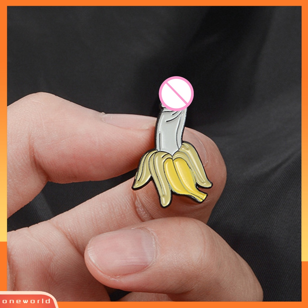 [ONE] Unisex Bros Pin Gaya Pisang Lucu Perhiasan Blok Warna Electroplating Badge Pakaian Dekor