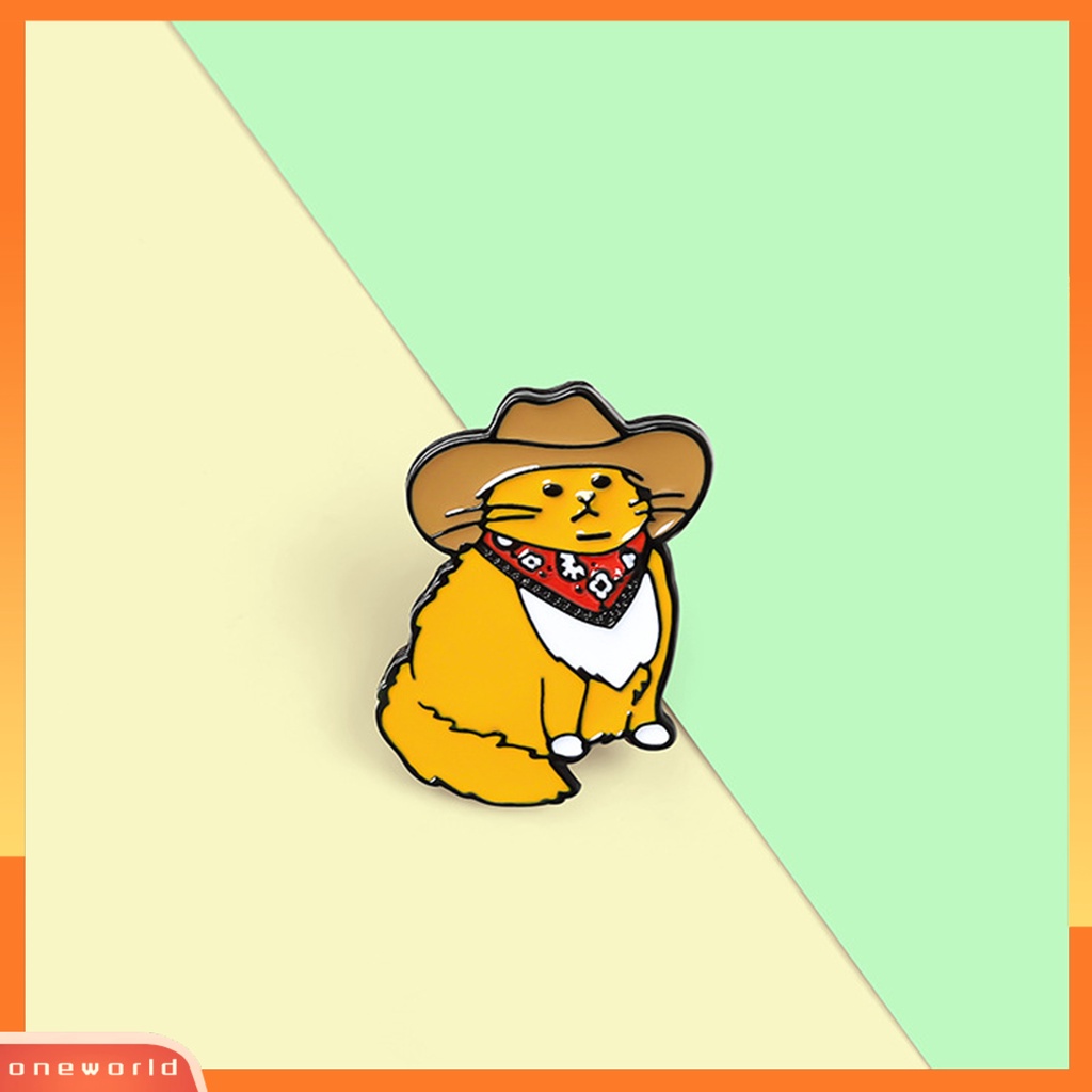 [ONE] Ladies Bros Geometris Peniti Dekorasi Unisex Koboi Kucing Enamel Kerah Pin Aksesoris Fashion