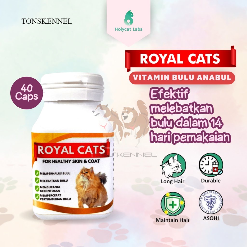 Vitamin Bulu Rontok Melebatkan Mengkilapkan Bulu Kucing Royal Cats For Healthy Skin and Coat