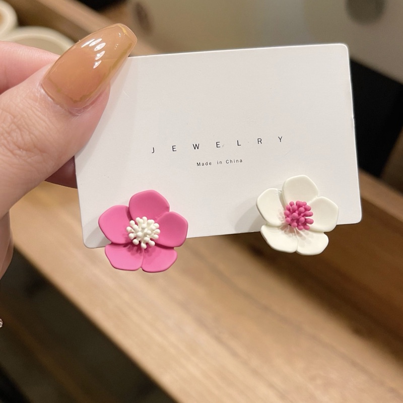 Sterling Silver Needle Korea Bunga Stud Earrings Ins Musim Panas Baru Anting Aksesoris Wanita Hadiah