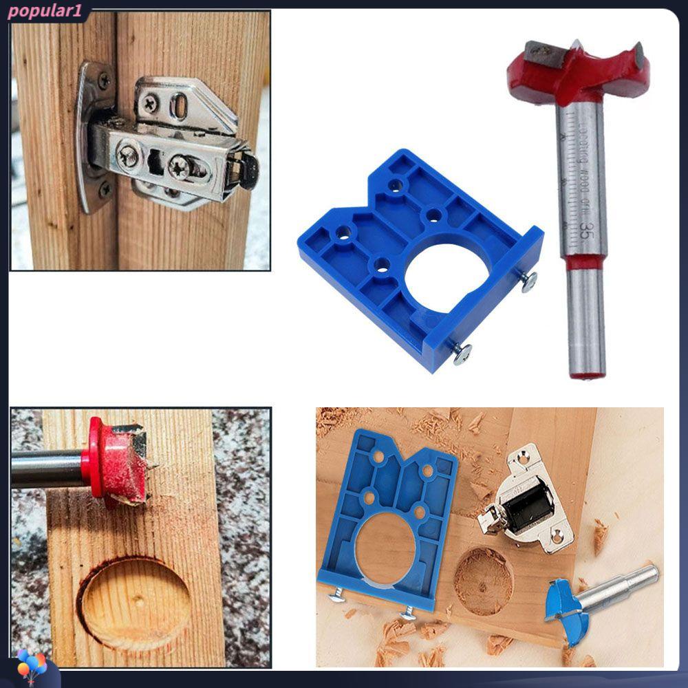 Populer Hinge Drilling Jig Mounting Fitting Guide Pintu Lemari Aksesoris Hinge Hole Drilling