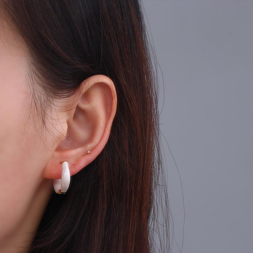 Needway Gaya Korea Anting Hadiah Pesta Lingkaran Indah Paduan Warna Murni Hoop Ear Buckle