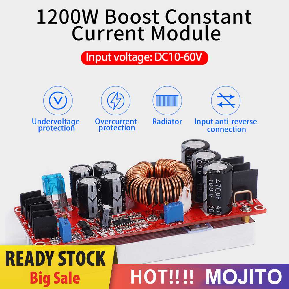 1200w 20A DC Converter Boost Step-up Power Supply Module In 10-60V Out 12-83V