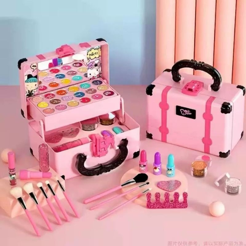 MAINAN MAKE UP ANAK PEREMPUAN MAINAN SET ANAK PEREMPUAN GIRL PRETEND PLAY MAKE UP  BLACK PINK MAINAN SET ANAK PEREMPUAN