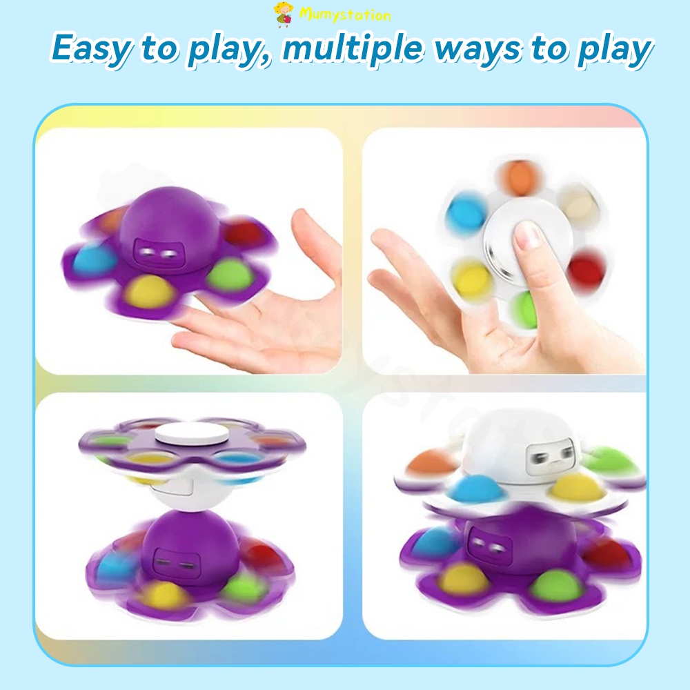 Mumystation mainan gyro gurita kecil Menarik Mainan berputar yang mendidik untuk anak-anak