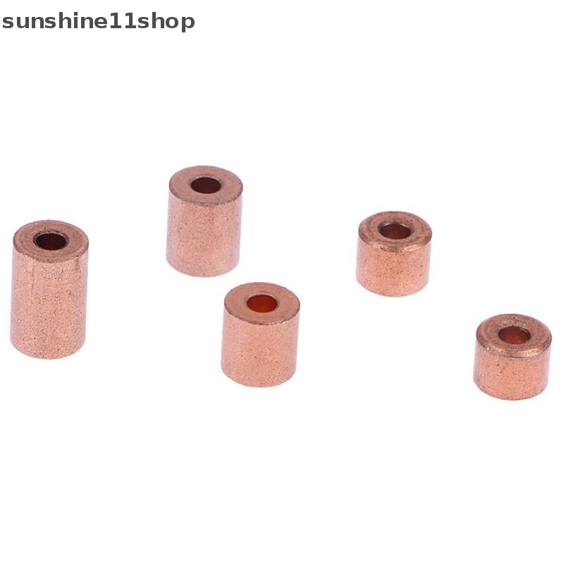 Sho 10pcs Bantalan Minyak Lengan Tembaga Dasar Tembaga Bantalan Kecil Bagian Metalurgi N