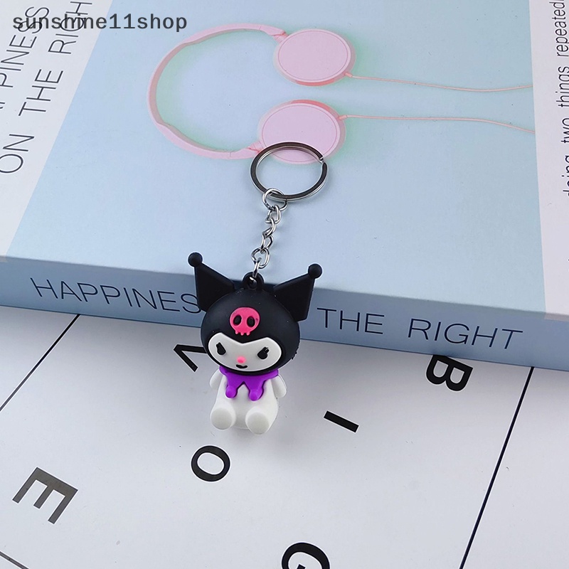 Sho Gantungan Kunci Liontin Kuromi Hello Kitty My Melody Kartun Portable Gadis Kawaii Resin Boneka Couple Key Chain Aksesoris N