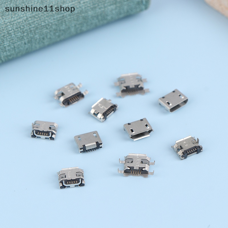 Sho 50Pcs /Box 10model Micro USB Female 5pin DIP Tipe B SMT USB Konektor Plug N