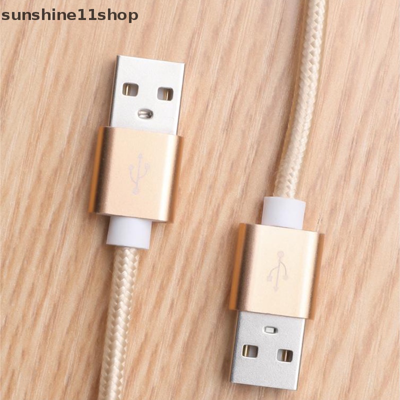 Sho Double USB to USB Extension male-to-male-to-duplicate Cable Hard Disk Kabel Data Untuk TV Box PC Radiator SSD Laptop Mobil Kabel USB N