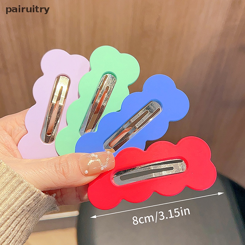 Prt 2Pcs Set 8cm Panjang Warna Solid Oblong Gelombang Besar Jepit Rambut Untuk Gadis Wanita Lucu Kawaii Jepit Rambut Manis Aksesoris Fashion PRT