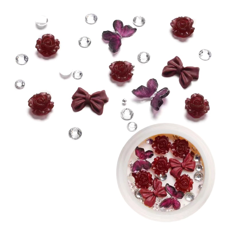 Siy 3D Color Nail Charms Auroras Camellia Nail Art Perhiasan Elegan Manicure Resin Desain Bunga DIY Kuku Pernikahan Kuku Ch