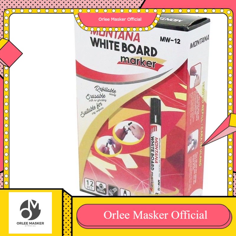 SPIDOL BESAR WHITEBOARD MONTANA HARGA U/ 1 LUSIN (12pcs) ,bisa dihapus  HARGA UNTUK SELES