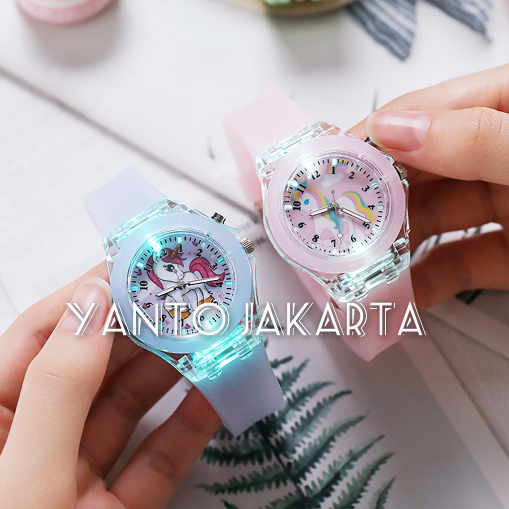 JAM TANGAN ANAK PEREMPUAN UNICORN BERCAHAYA