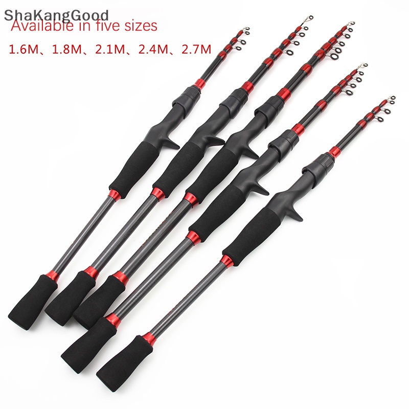 Skid 1.6m-2.7 M Telescopic Fishing Rod Carbon Portable Spinning Casg Rod Pemikat Pancing SKK