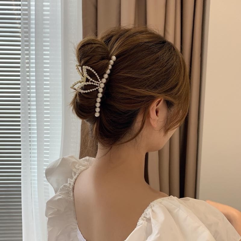 Jepit Rambut Jedai Korea Dewasa Mutiara Pita Kupu Kupu Hair Clip Aksesoris Hiasan Rambut Import AK278