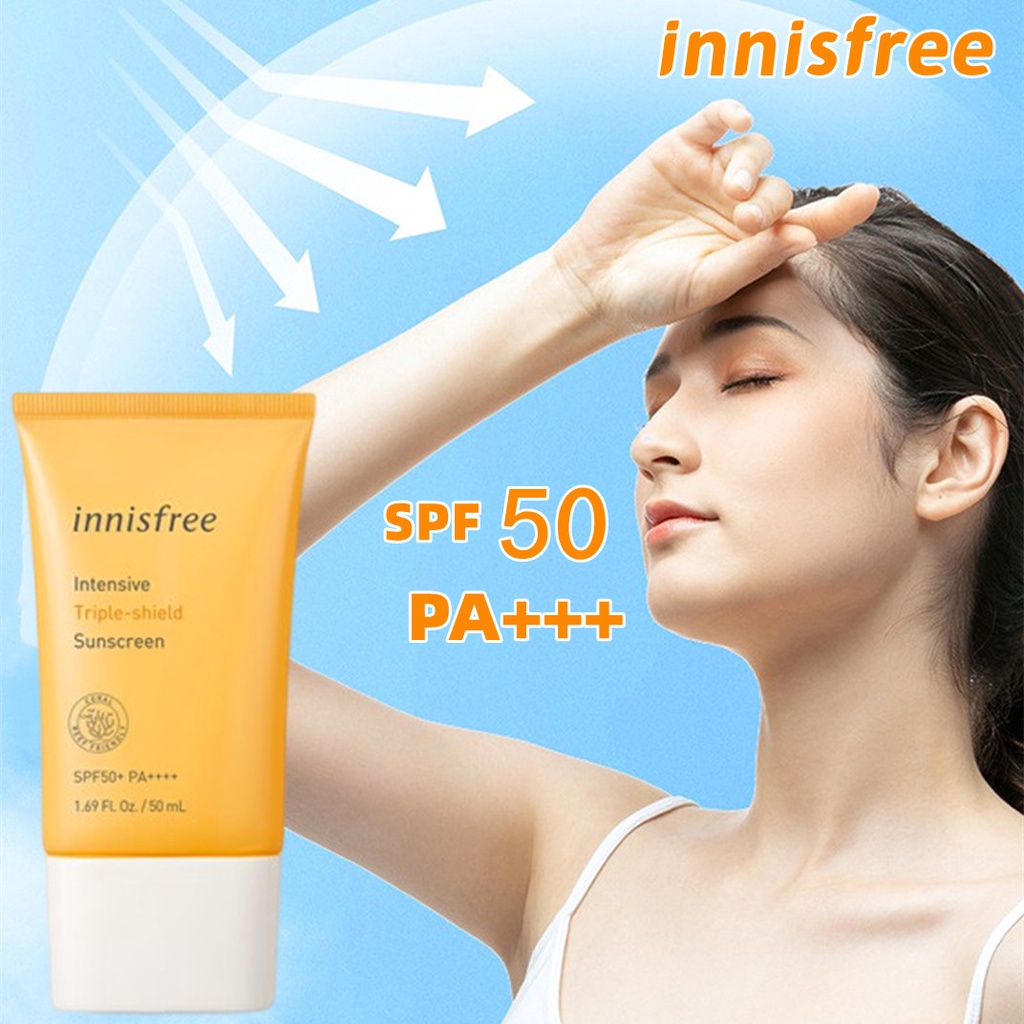 Innisfree Intensive Triple Shield Sunscreen / Innisfree Tone Up No Sebum Sunscreen Skincare Sunblock Cream SPF50+ PA++++ 50ml