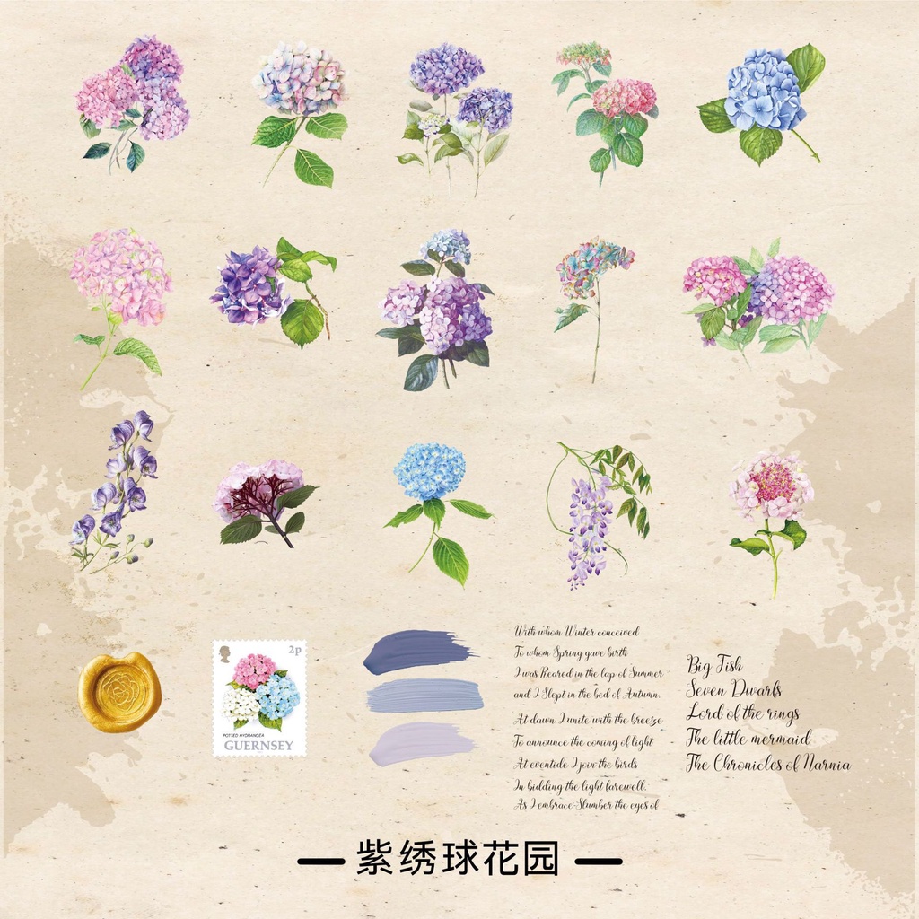 20pcs/set Transparan PET Retro Tanaman Bunga Kupu-Kupu Stiker Kreatif Handbook Diary Book Dekorasi Sticker