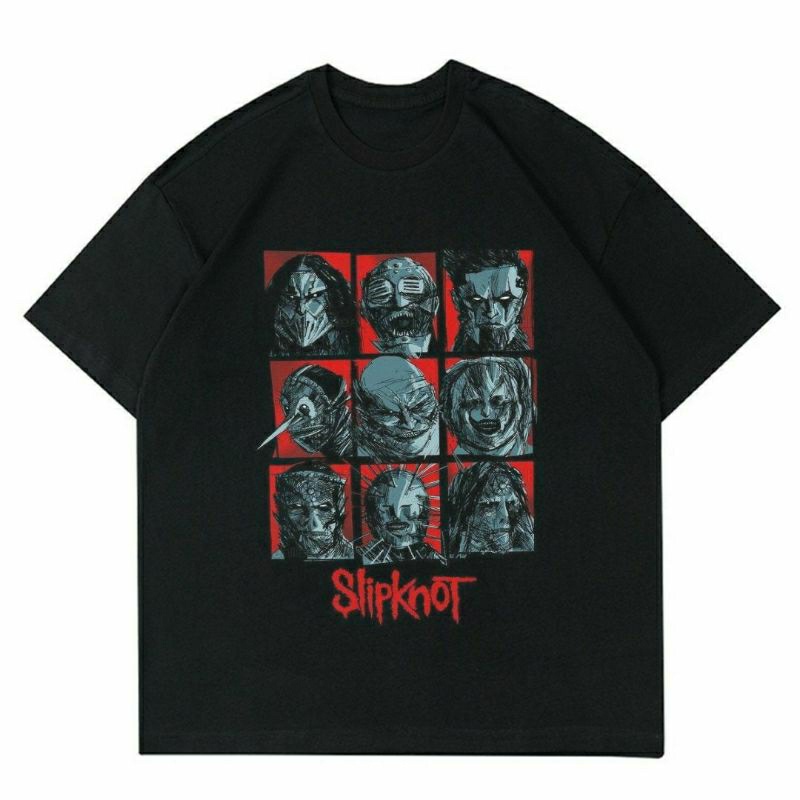 BAJU BAND SLIPKNOT | T-SHIRT KAOS HEAVY METAL SLIPKNOT | KAOS BAND PRIA | KAOS BAJU BAND LUAR | KAOS