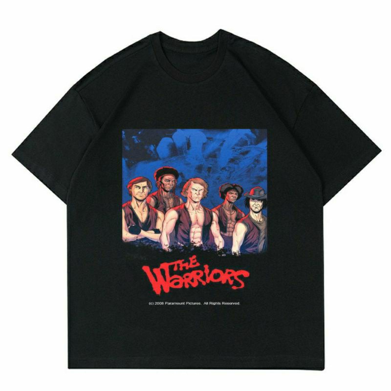 BAJU THE WARRIORS | T-SHIRT ANIMASI THE WARRIORS BLACK | KAOS BAJU COMIC THE WARRIORS | BAJU KARTUN 