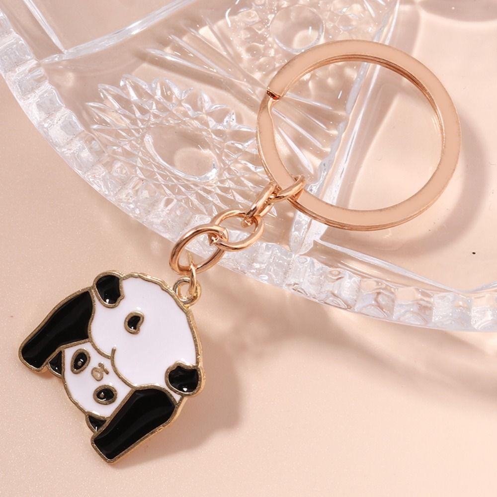 Lanfy Panda Gantungan Kunci Mobil Hadiah Kreatif Car Key Holder Jewelrys Ornamen Ransel Liontin Gantung Dekorasi Gantungan Kunci Hewan