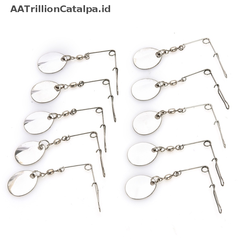 Aatrillioncatalpa 10pcs Stainless Steel Jig Spinner Kawat Bentuk Spinner Aksesoris Alat Pancing ID