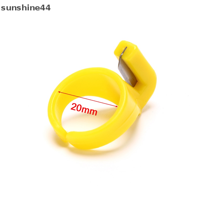 Sunshine Cincin Jahit Thimble Plastik Pemotong Benang Finger Sewing Craft DIY Alat ID