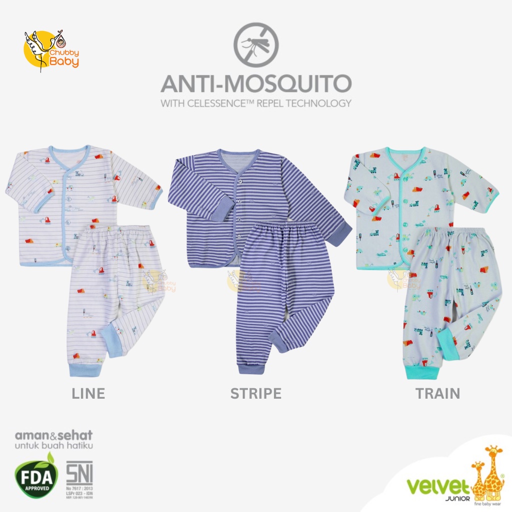 Velvet Junior - Anti Mosquito Pyjamas Set A | Baju Anak Anti Nyamuk