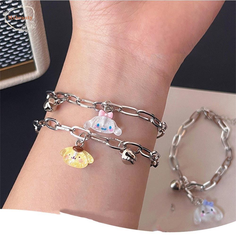 Mxbeauty Cinnamoroll Bell Gelang Fashion Beruntung Untuk Wanita Manis Perhiasan Pasangan Hadiah Adjustable Gaya Korea Tangan Rantai