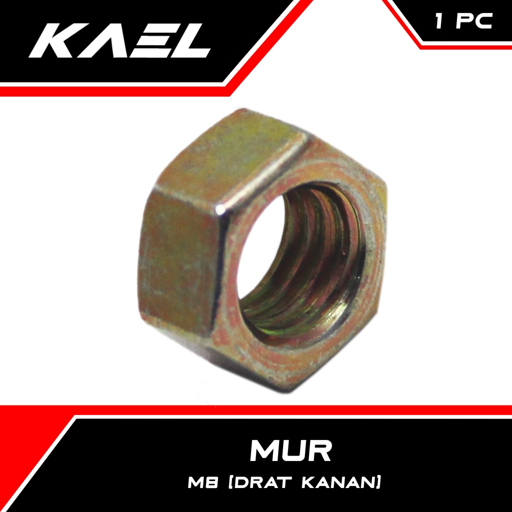 Mur Nut M8x6 M 8 x 6 M8 8x6 Berbagai Keperluan Emas Gold Drat Kanan