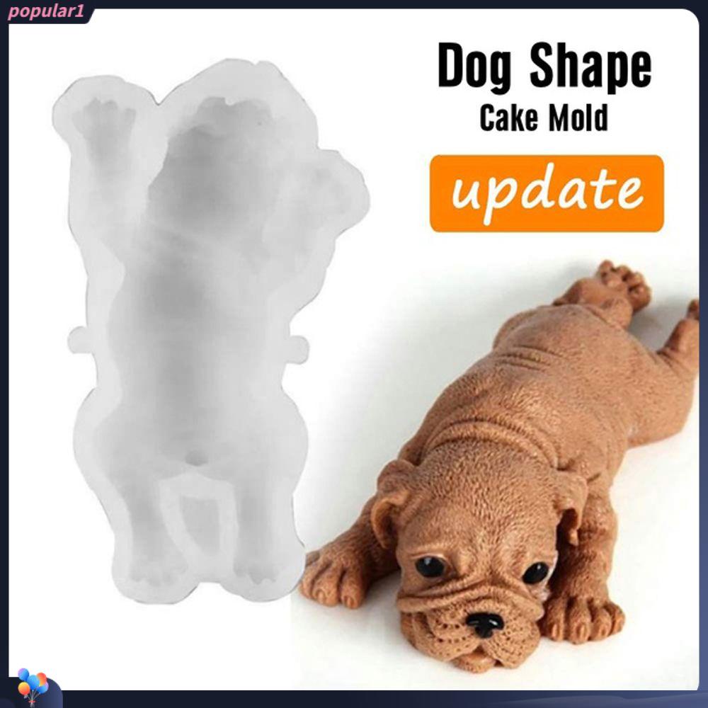 Populer Cetakan Silikon Anjing 3D Kartun Alat Dekorasi Kue Sugar Craft Mousse Cake
