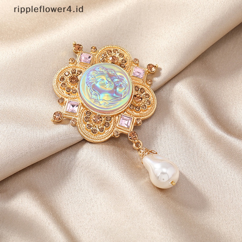 {rippleflower4.id} Bunga Malaikat Angka Bros Untuk Unisex Berlian Imitasi Gadis Mutiara Pesta Kantor Bros Pin Hadiah Vintage Bros Pakaian Dekorasi~